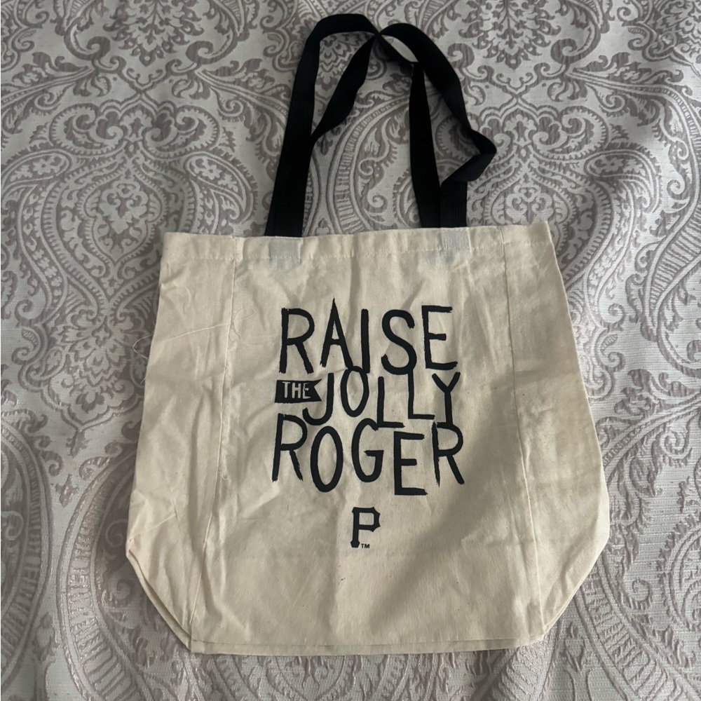 Pirates Cream Tote Bag with Black Handles